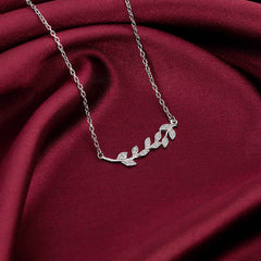 Anushka Sharma Silver Leaf Necklace