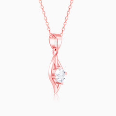 Rose Gold Falling Dew Pendant With Link Chain