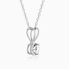 Silver Classic Solitaire Pendant