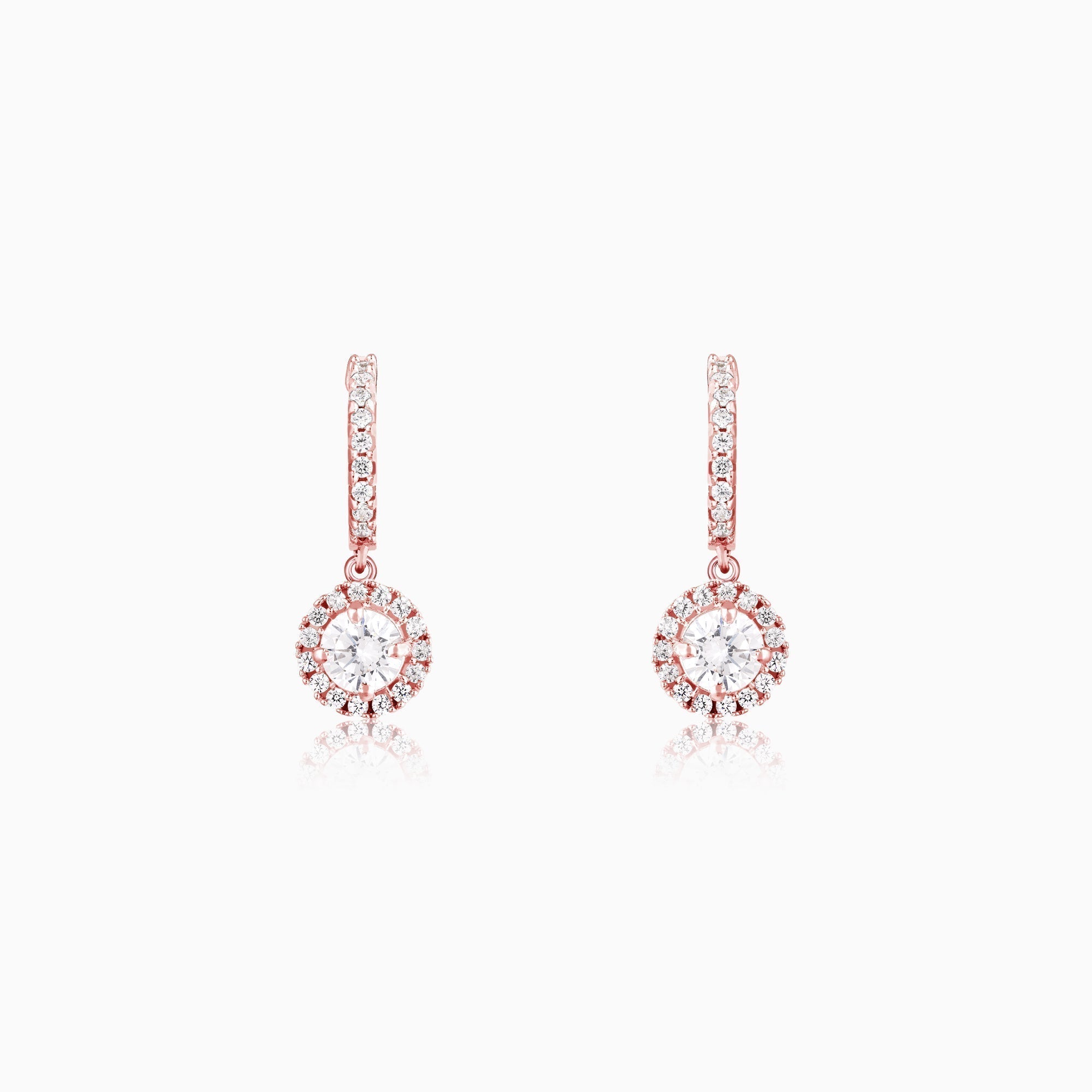 Rose Gold Zircon Drizzle Drop Earrings