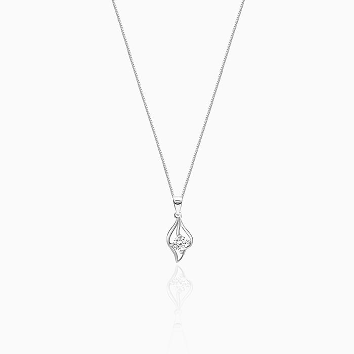 Silver Falling Dew Pendant with Box Chain