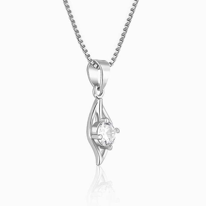 Silver Falling Dew Pendant with Box Chain