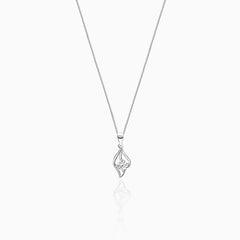 Silver Falling Dew Pendant with Box Chain