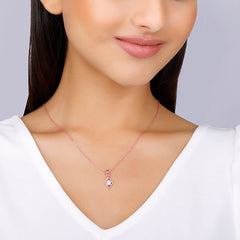 Rose Gold Falling Dew Pendant With Link Chain