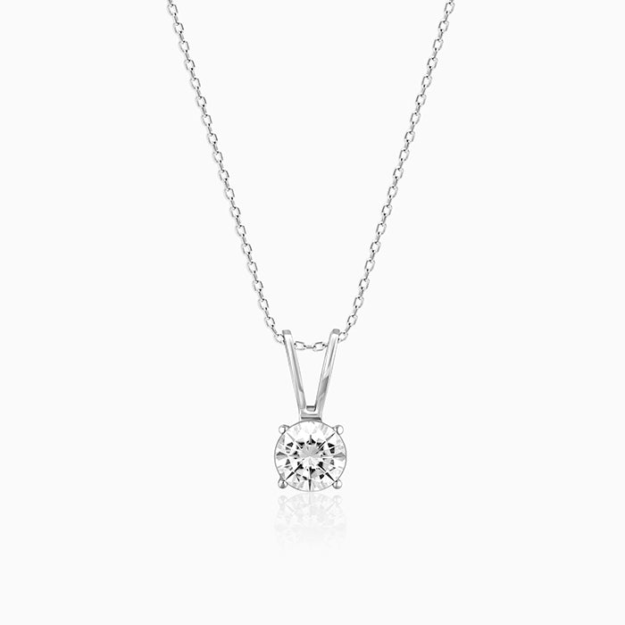 Silver Classic Vintage Solitaire Pendant