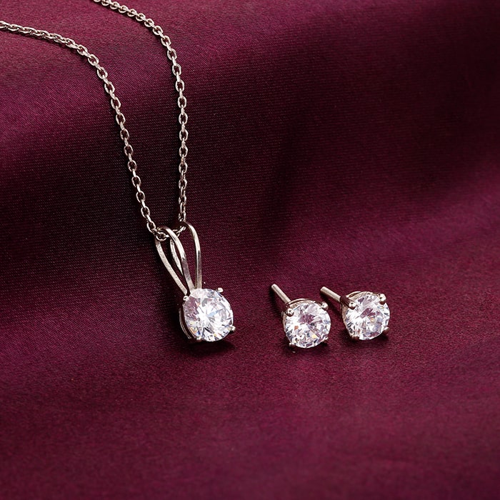 Classic Silver Zircon Set