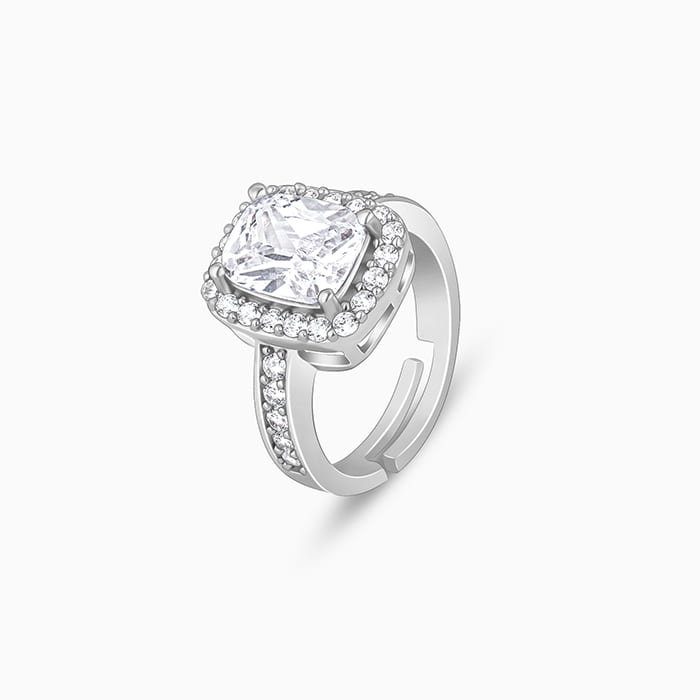 Silver Classic Solitaire Ring