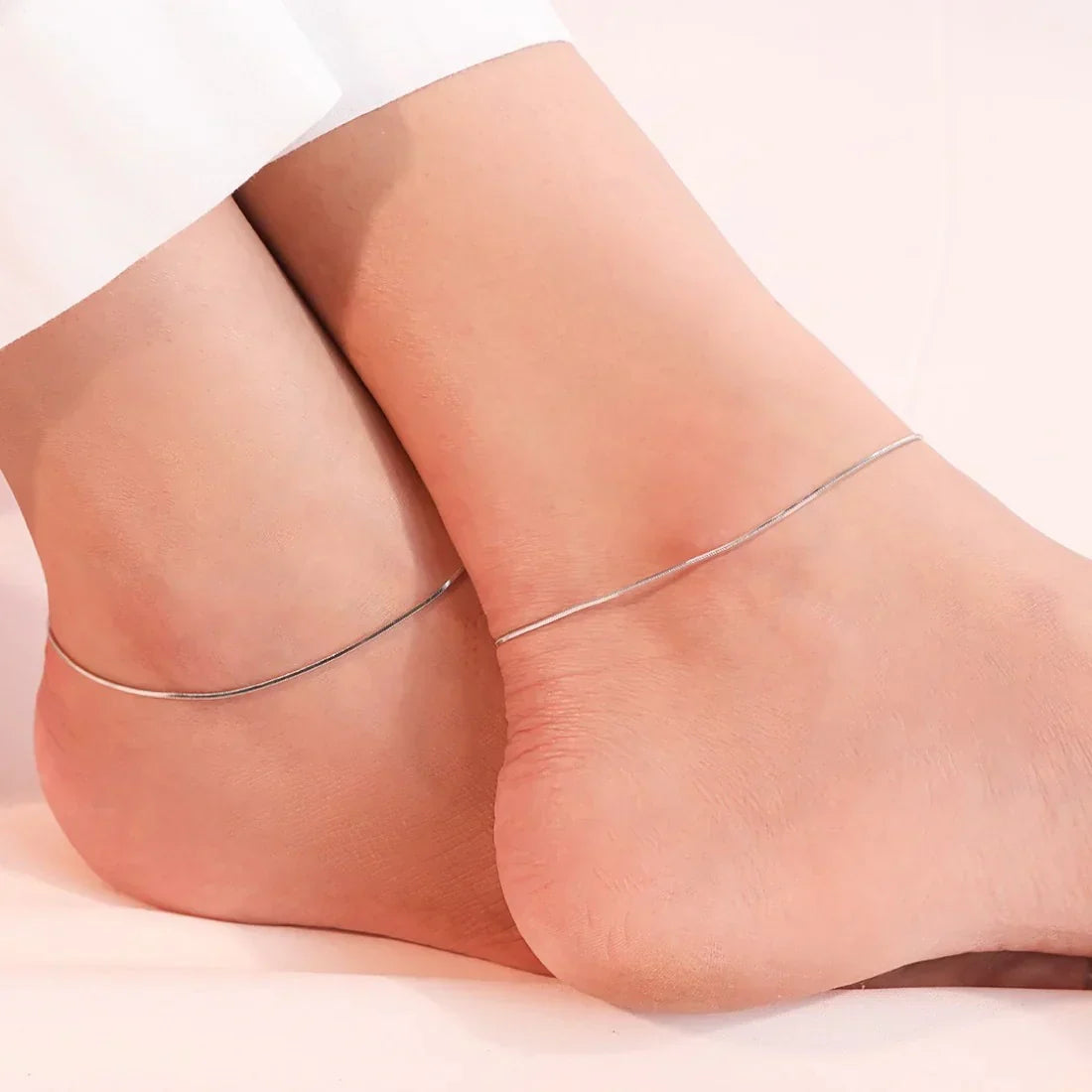 Minimal Snake Anklet  Single Leg